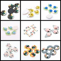 2pcs Polymer Clay Flower Earring Jewelry Charm-Geometry Shaped pendant for making Necklace,1Hole Handmade,DIY Connector-PC-149