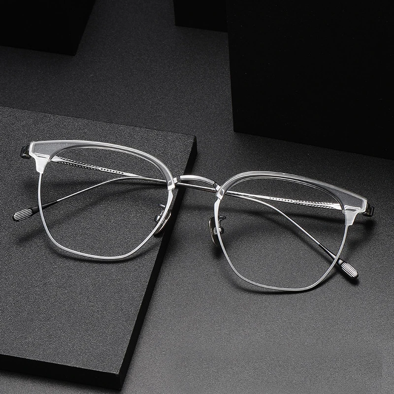 

2024 New 80898 Pure Titanium Spectacle Frame Men And Women High Quality Quadrate Ultralight Fashion Designer Configurable Lens