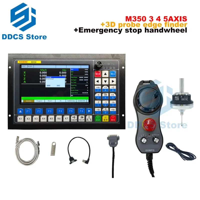 Mecanizado CNC recién actualizado M350 3/4/5 ejes kit de controlador cnc sin conexión V5 buscador de bordes de sonda 3D compatible con mach3 MPG