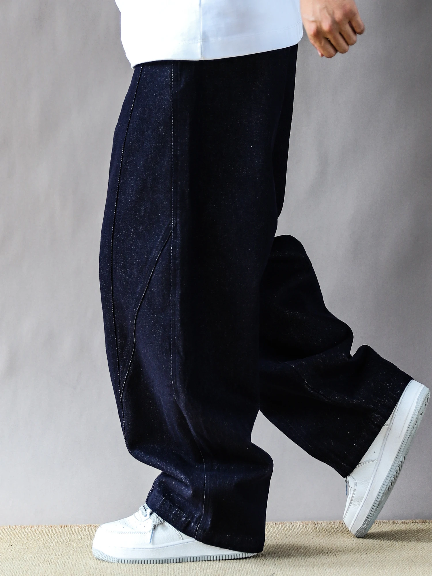 

Мужские джинсы в американском ретро-стиле, широкие, прямые, повседневные, весна-осень, новые, модные, синие, из хлопка и полиэстера