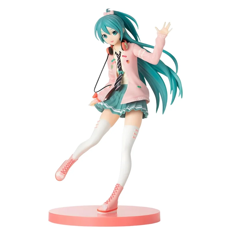 Oryginalna figurka Hatsune Miku Project DIVA Arcade Future Tone Ribbon Girl Anime Doll Ozdoby Zabawka Prezent dla Dziecka SEGA SPM Dostępna od Ręki
