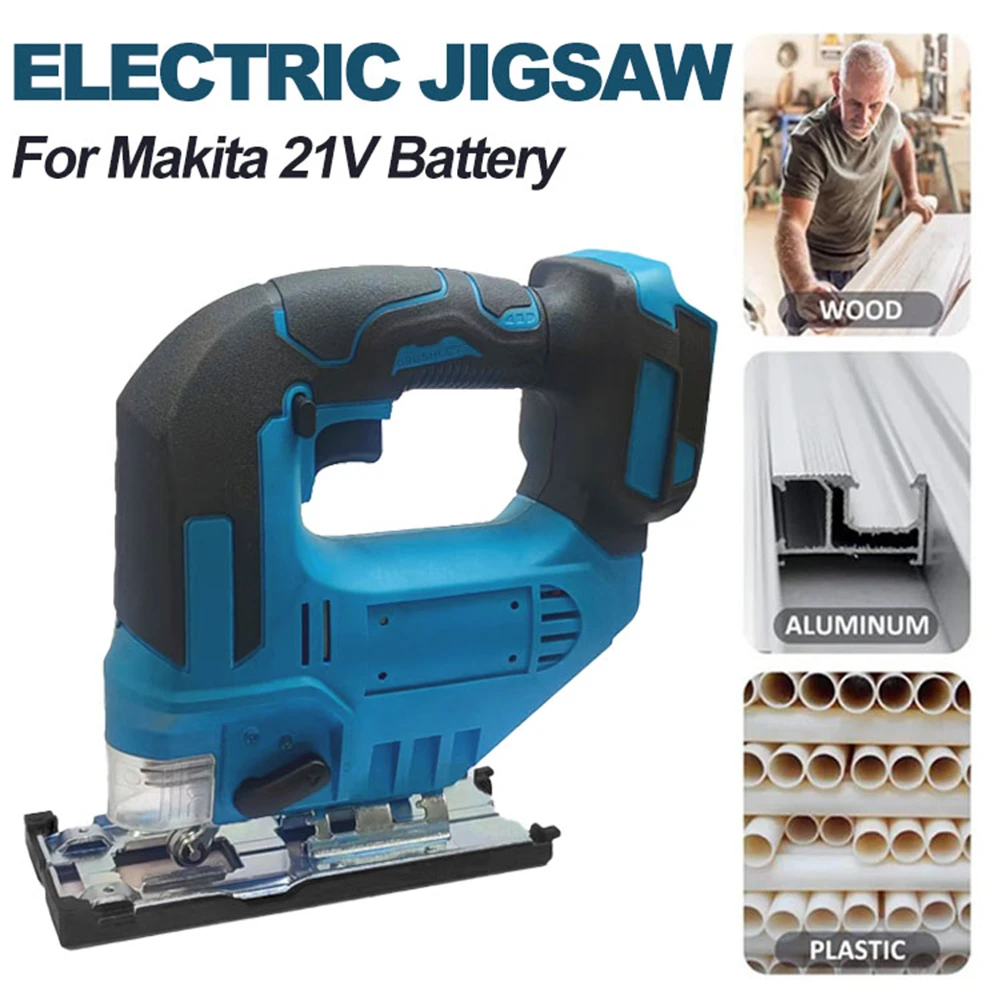 For 21V Makita 3000RPM Electric Jigsaw Curved Saw Cordless Jig Saw Portable Multifunction Carpenter Power Tool 650W No Battery