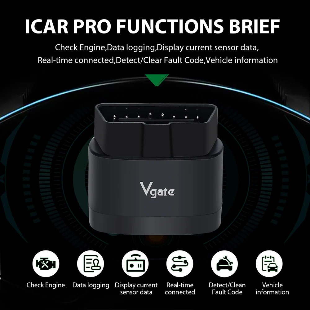 Vgate ICar Pro 2S OBD2 Diagnostic Tool ELM327 Bluetooth 5.2 Auto Scanner Support Android/IOS V2.3 Auto Scanner