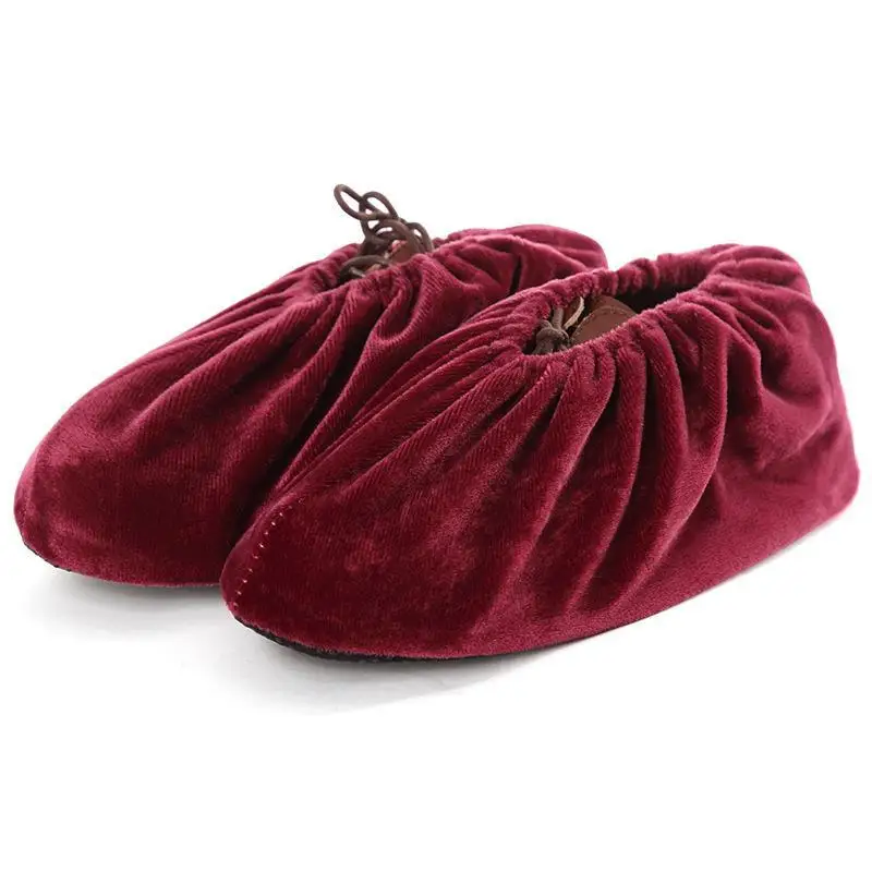 1 Paar Flanell-Schuhüberzüge, dick, wiederverwendbar, rutschfest, für den Innenbereich, schützen den Boden und Teppich, reinigen Schuhe und Hausschuhe. – Detail 18