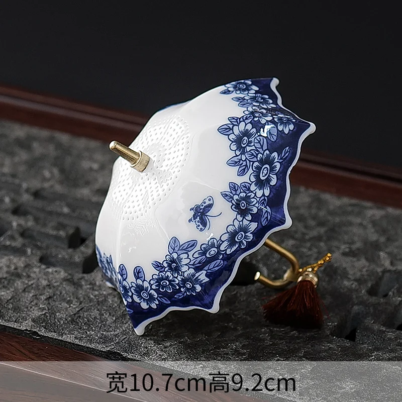 Paraguas de China, coladores de té, infusores de té, filtro de té de cerámica, pantalla, accesorios para ceremonia de té, adornos de mesa de té