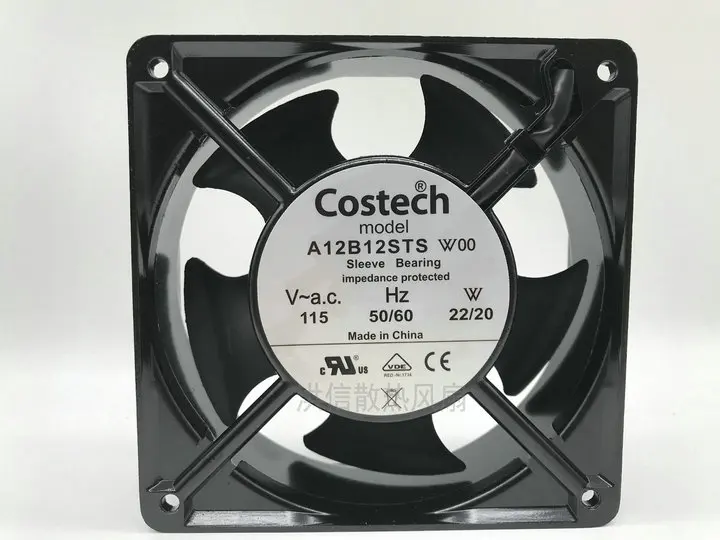 

Costech A12B12STS W00 AC 115V 20W 120x120x38mm 2-Wire Server Cooling Fan