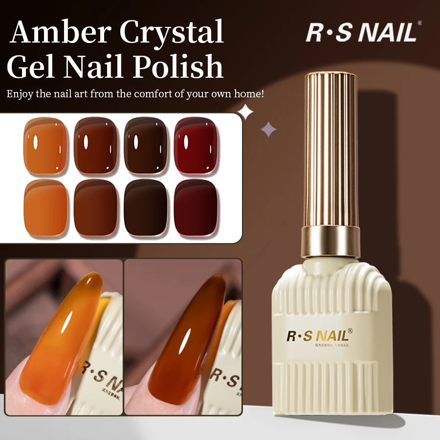 

RS NAIL 4 Colors Set Jelly Amber Gel Nail Polish Cherry Ruby Red Cat Eye Gel Soak Off UV Gel LED Varnish for Salon Home Use 10g