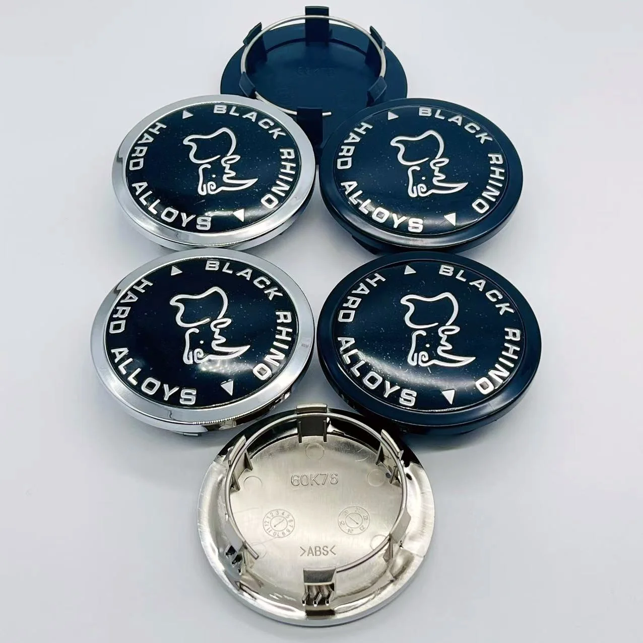 4pcs 76mm Rhinoceros Wheel Center Hub Cap Car Rims Dust-proof Cover Hubcaps 65mm Emblem Auto Styling Accessories