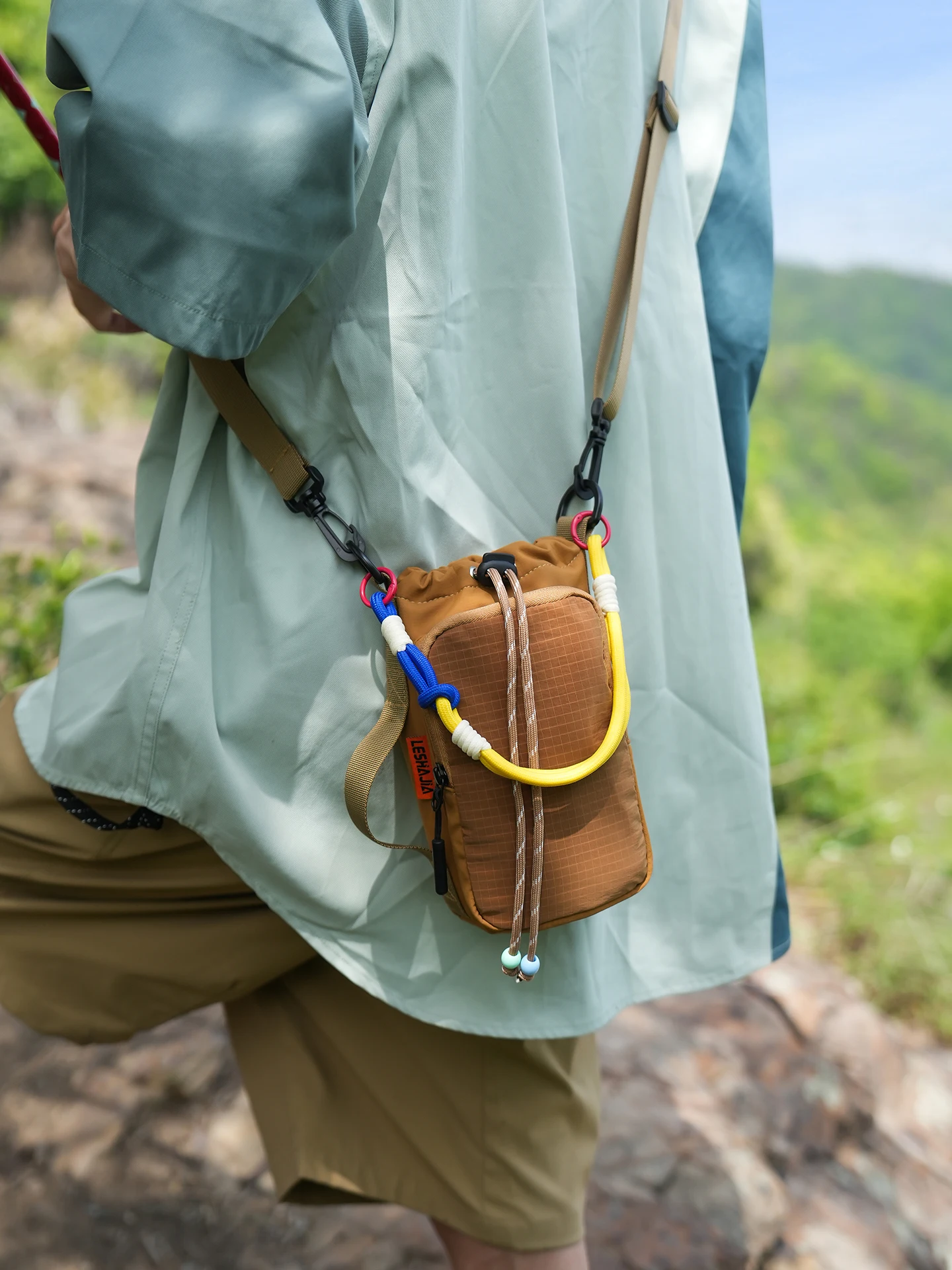 2026 New Outdoor Sports Mobile Phone Cup Bag Drawstring Single Shoulder Slant Carry Handy Handheld Water Bottle Bag