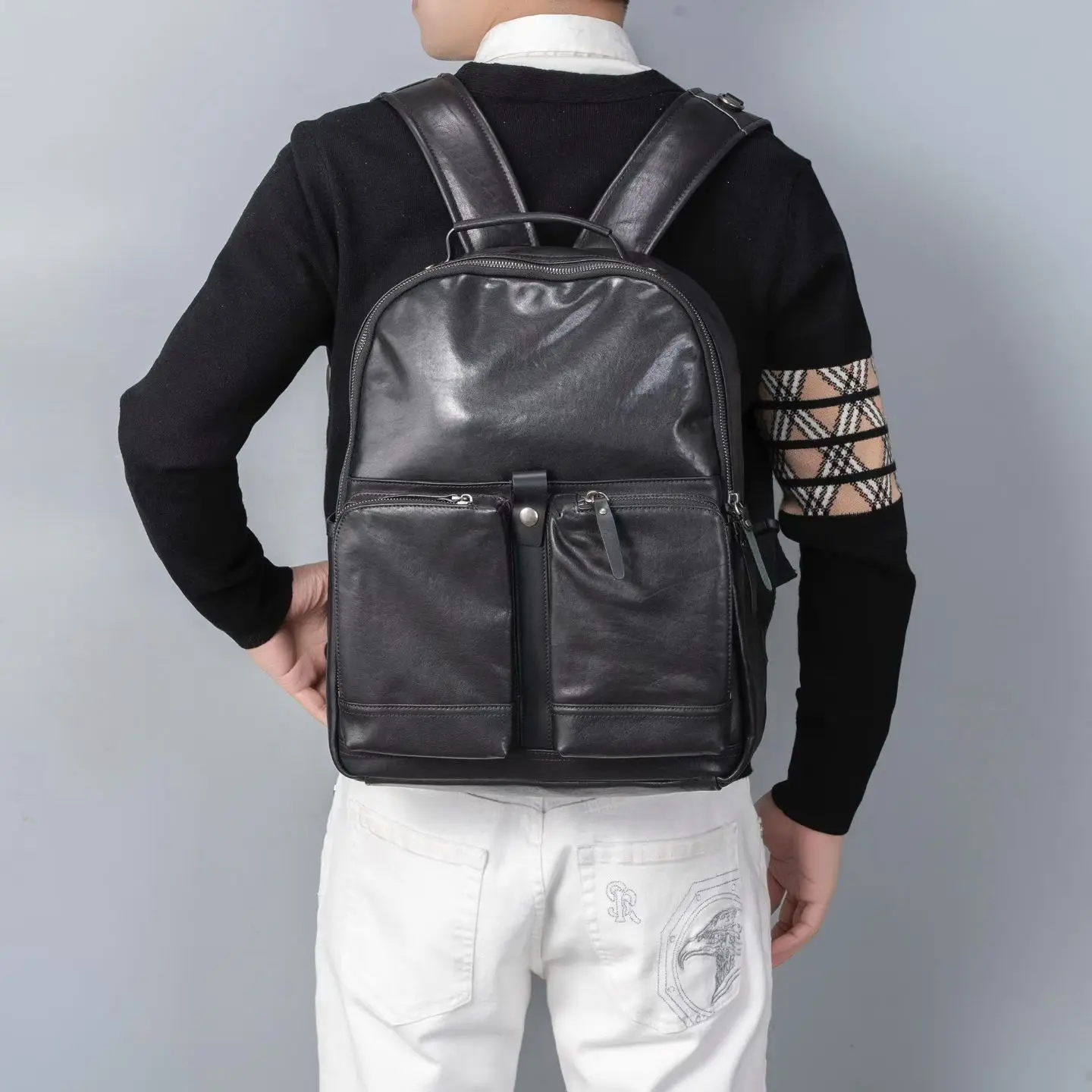 

Мужской рюкзак из натуральной кожи растительного дубления — мужской рюкзак для деловых поездок большой вместимости