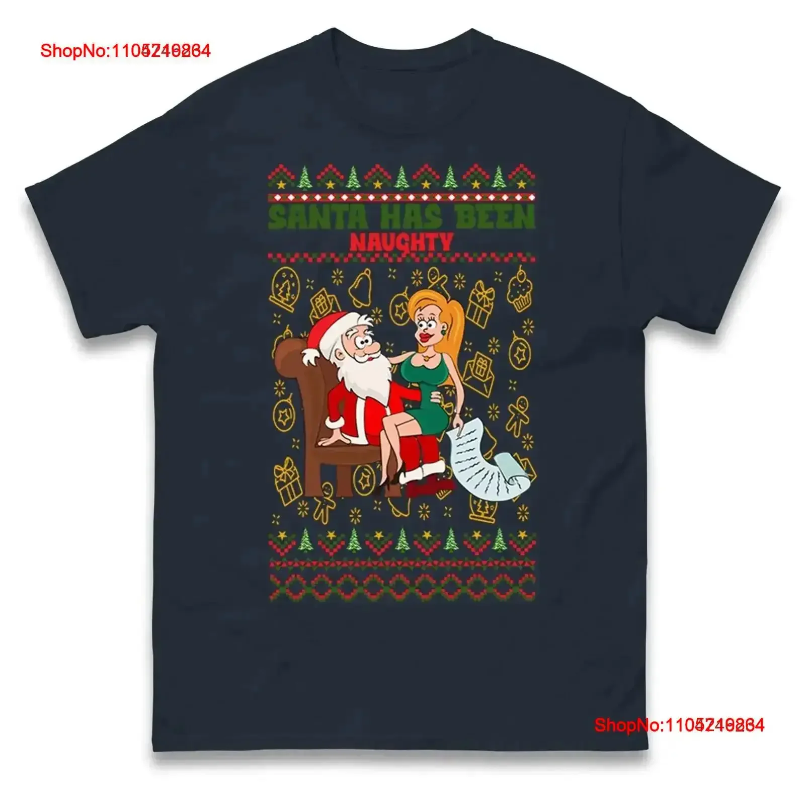 

Santa Has Been Naughty Christmas Забавная футболка винтажная стираная уличная одежда модный универсальный топ для повседневной носки винтажный