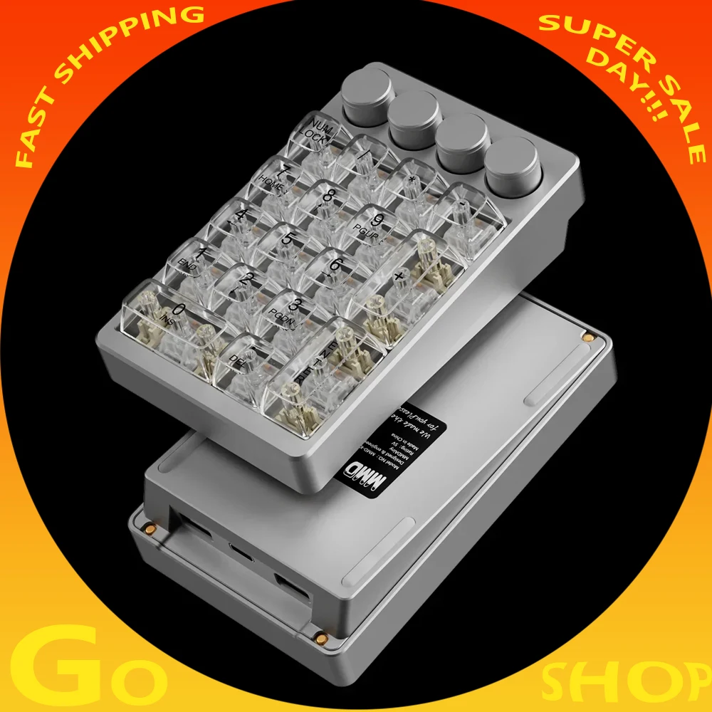

MMD KM21Pro Mechanical Keyboard Wireless Tri-Mode Knob Hot-swap Aluminum 21Keys Designer Keypad Custom Numeric Keyboard Portable