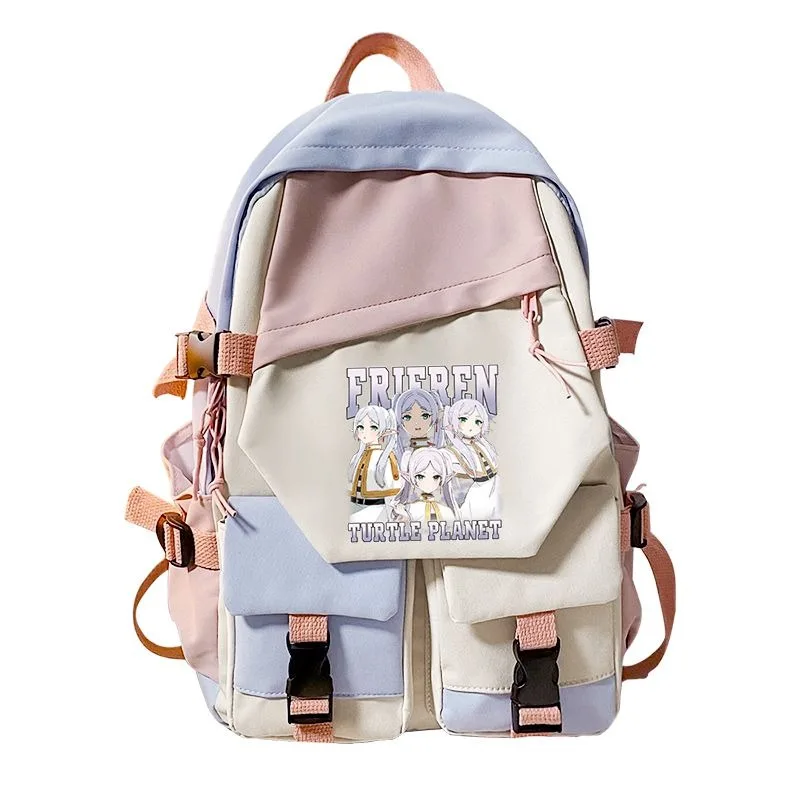 Tas punggung Anime anak perempuan, tas sekolah remaja, ransel anak perempuan, tas punggung Anime, Sousou no Frieren, 30 × 43 × 14cm