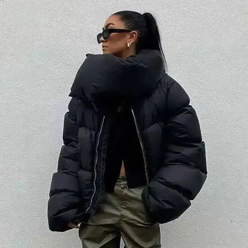 HKSH Autumn Winter New Men Tide Cotton Padded Jacket Scarf Collar Thick Long Sleeve Zipper Bread Chic Trendy RO Style Coat H2840