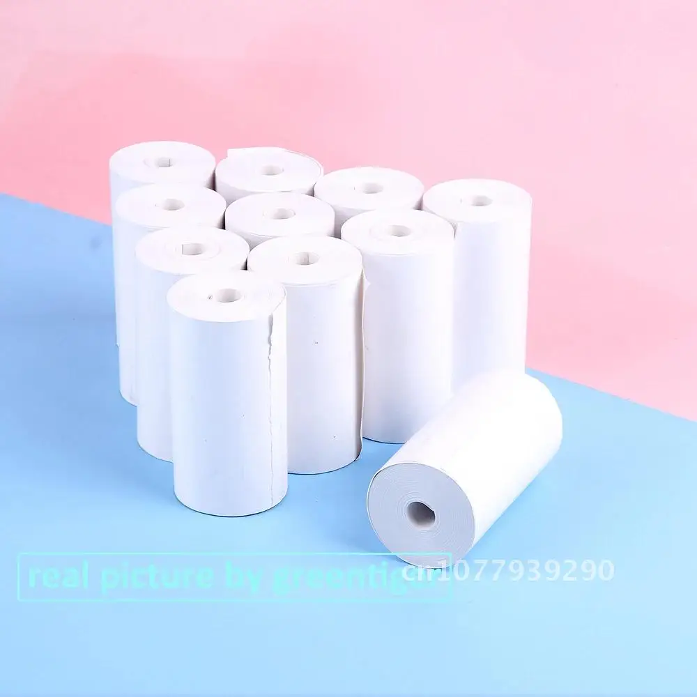 

9 Roll Printable Sticker Paper Direct Thermal Paper With Self-adhesive 57*25mm For Pocket White Colorful Printer Paper