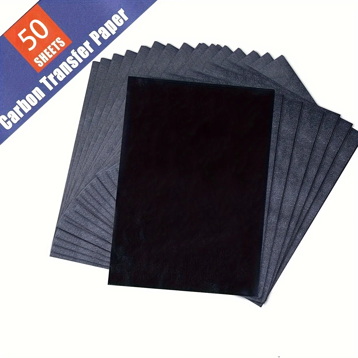 Graphite Carbon Transfer Paper, 50 Sheets Black Tracing Paper for Patterns on Wood, Canvas Fabric & Art Lettering