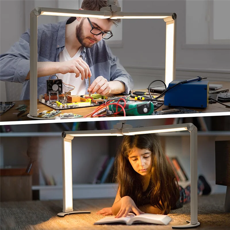 ABZV-Lámpara de uñas plegable para escritorio, luz de tecnología de uñas grande con soporte para teléfono, luz Led de media luna, extensiones de pestañas