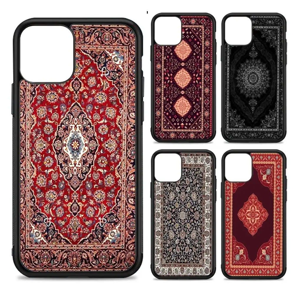 

Persian Carpet Floral Pattern PC+TPU Phone Case For IPhone 17 16 15 14 PRO MAX 11 12 13 PLUS MINI Cover