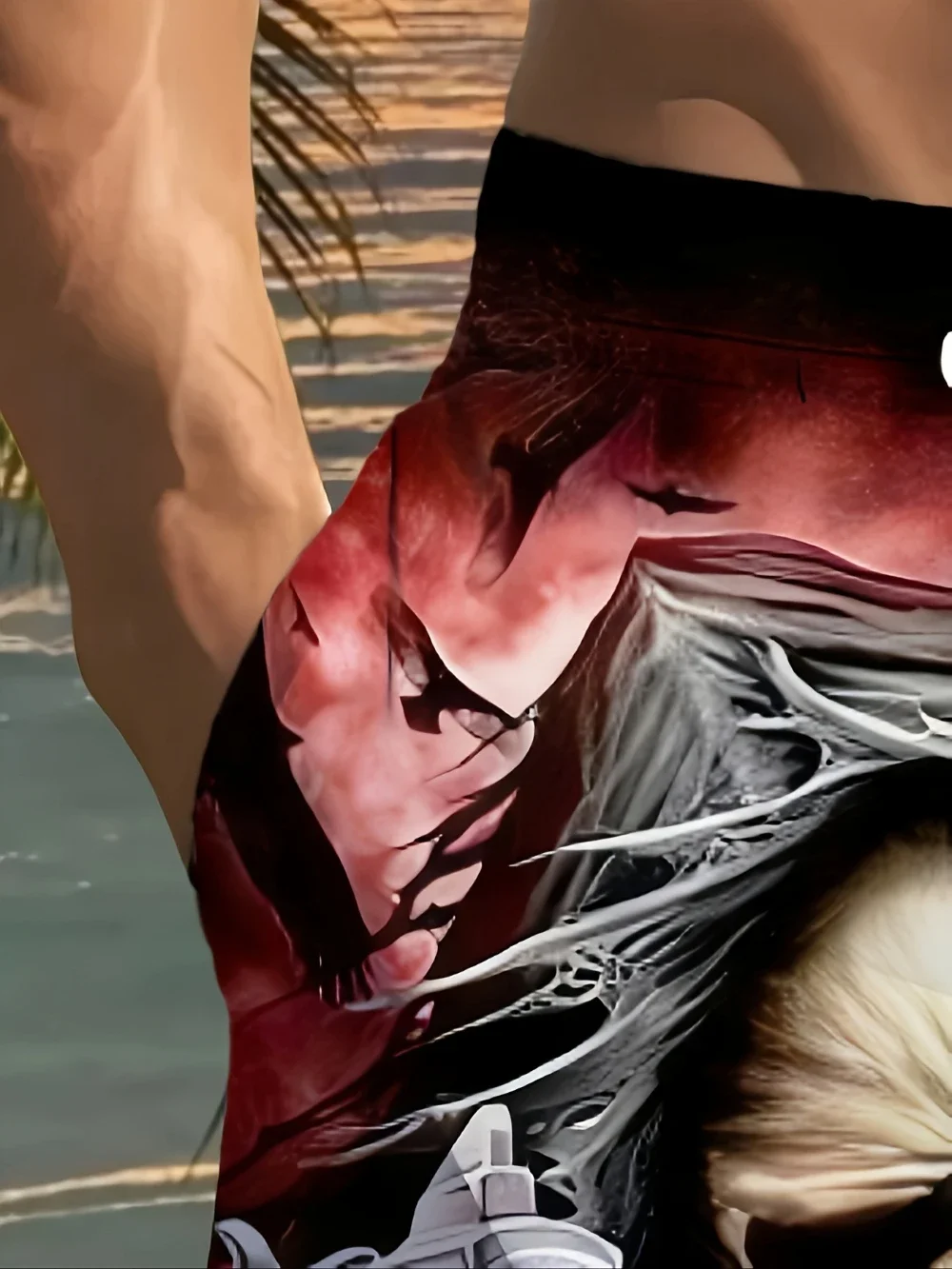 شورت شاطئ رجالي مطبوع عليه جمجمة خفيف الوزن وملمس ناعم صيفي كاجوال بنطال رياضي لكرة السلة وصيد الأسماك والأنشطة الخارجية #3