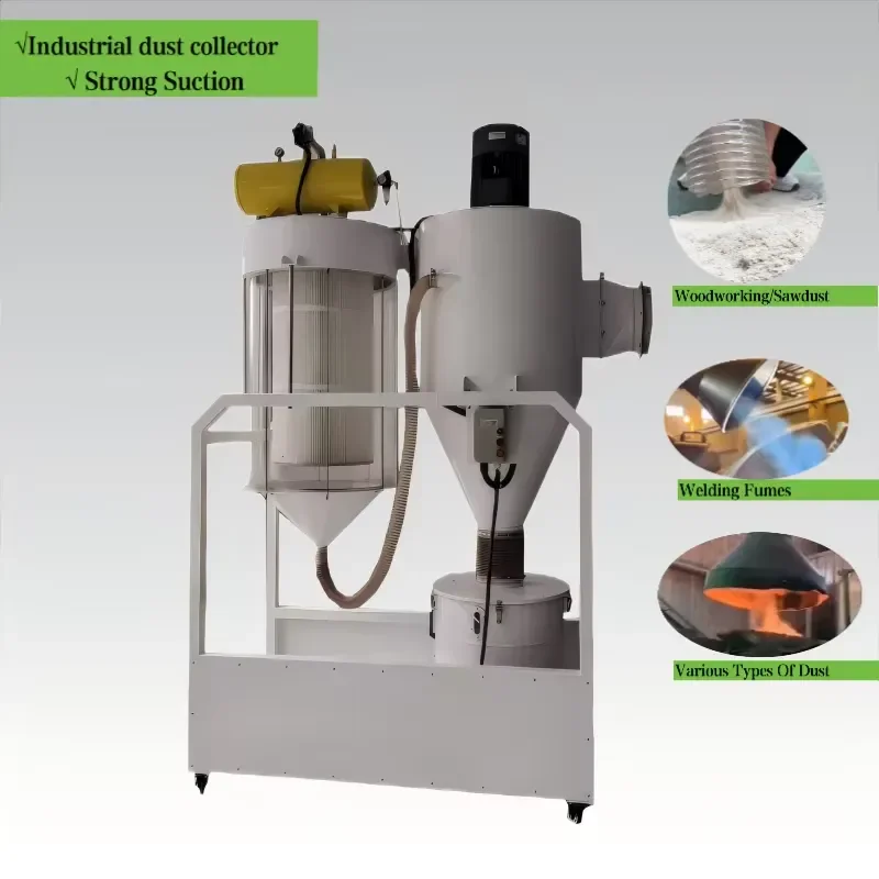 for Two-stage Silent Woodworking Vacuum Cleaner Dust Collector 4HP Cyclone Filter Cartridge Double Silent Dust Collector
