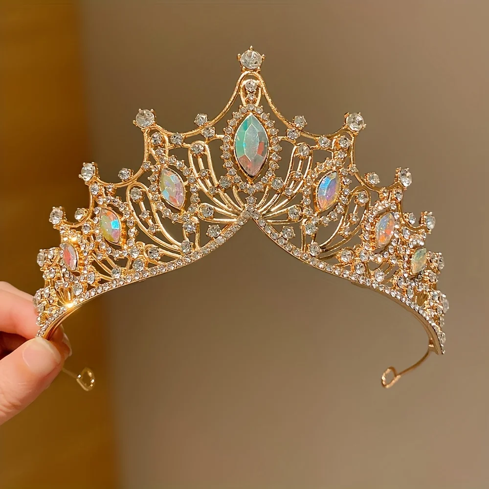 1/2Pcs Kidsren's Golden Crown Headband Sweet Princess Little Girl Party Catwalk Crown Headband Kidsren's Headwear image 4