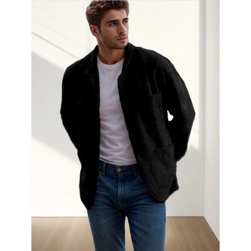 Spring and Autumn Men's Youth Solid Color Fashion Jacket Coat Casual Coat