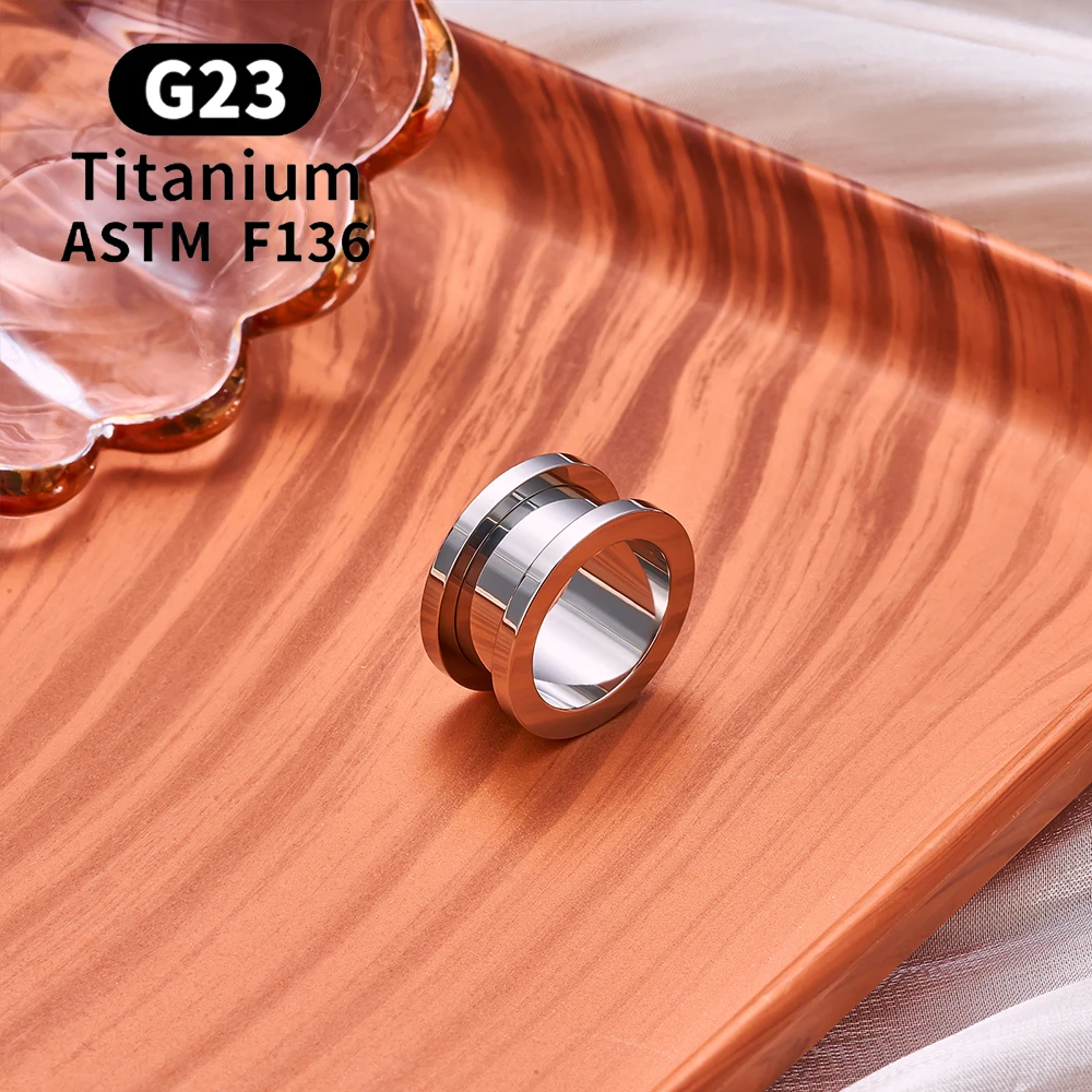 G23 Titan Schraube Fit Doppel Flare Ohr Flesh Tunnel Ohrring Plug Expander Keil Piercing Körper Schmuck Earlet Messgeräte – Detail 9