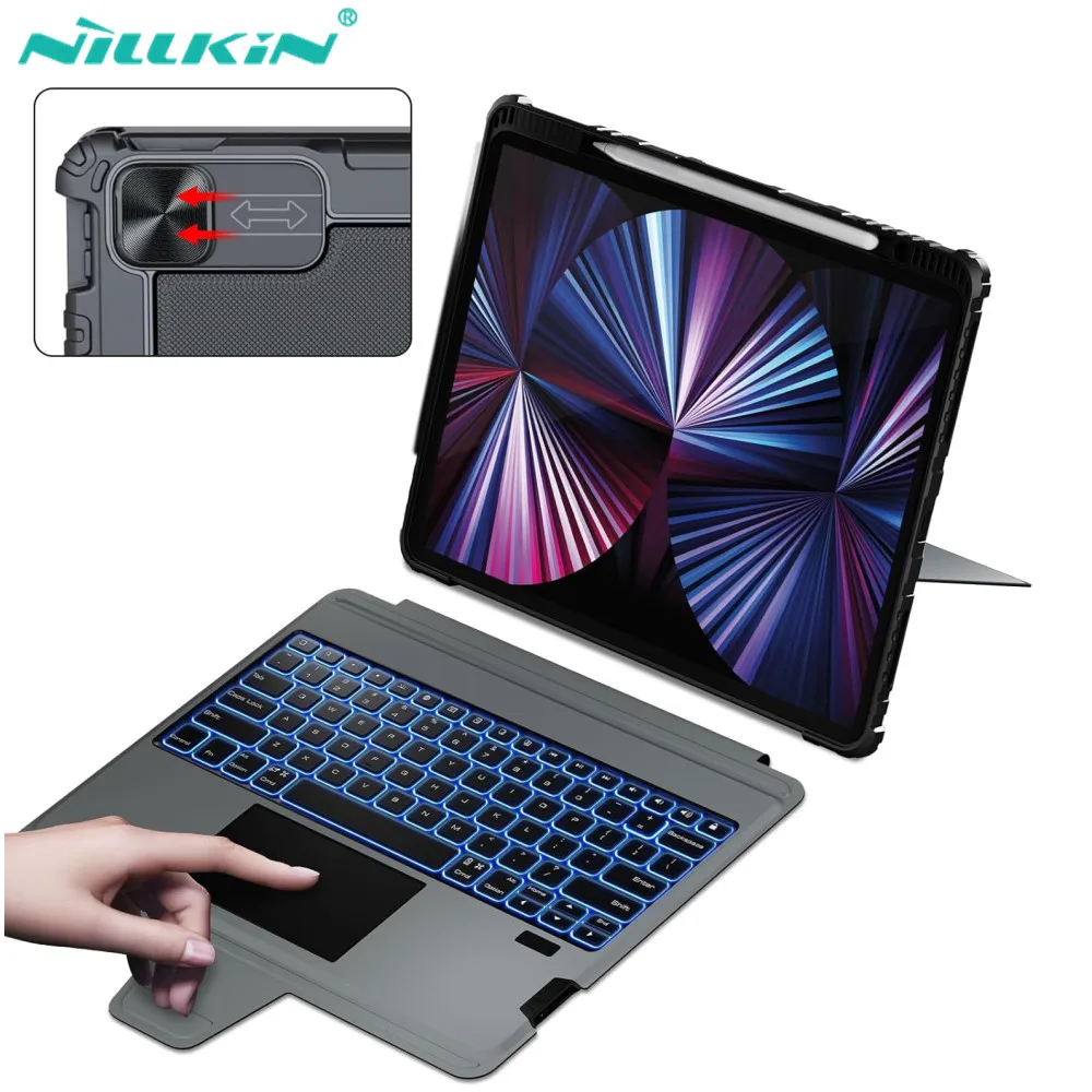 

NILLKIN Magic Keyboard For iPad Pro 12.9 11 2022 Lens Protection Cover iPad Air 5 4 Backlight Keyboard Case For iPad 9th 8th 7th