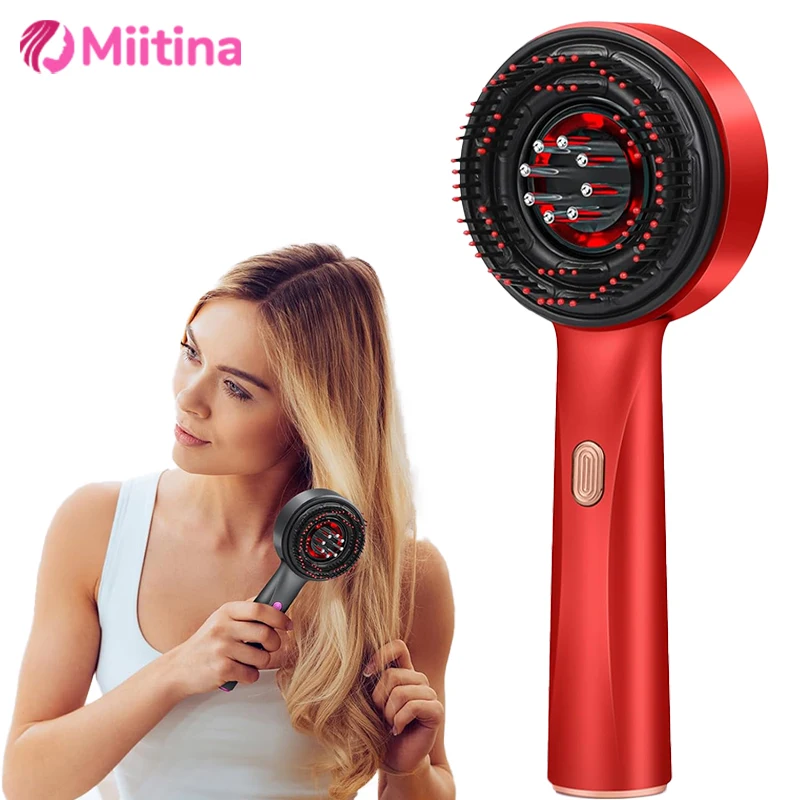 

Electric Microcurrent Massage Comb Red Light Therapy Hair Follicles Comb Scalp Oil Applicator Head Massage Growth Anti Loss Care