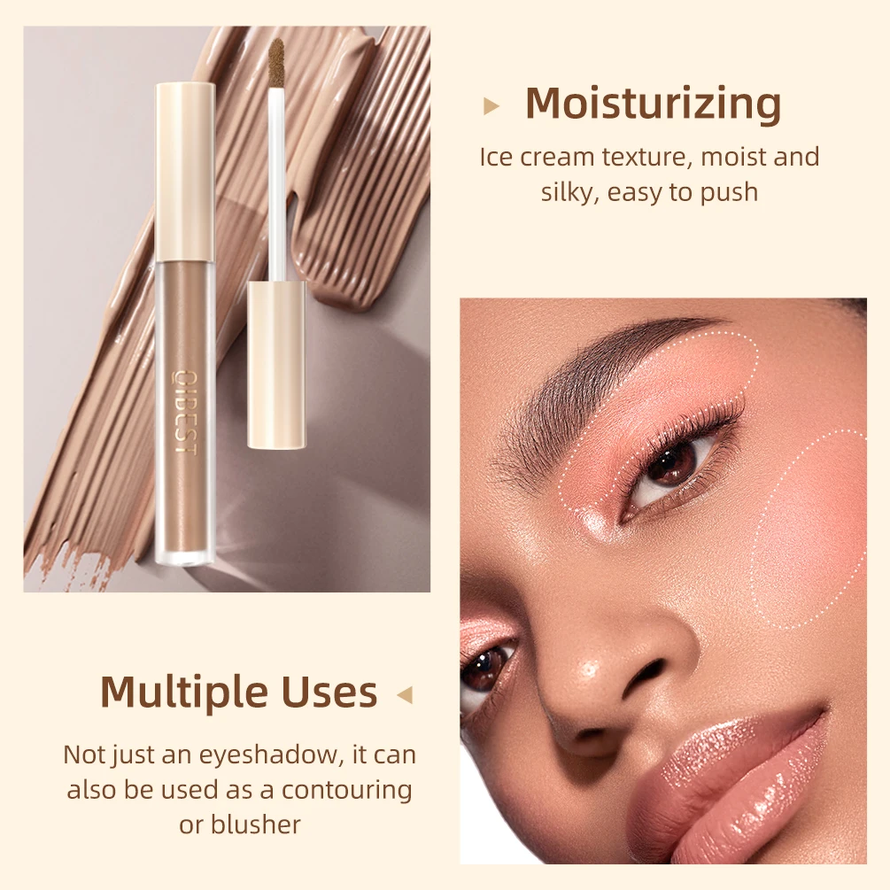 Nude Matte Liquid Eyeshadow Smooth Cream Eye Shadow Long Lasting Waterproof Eye shdaow Stick Blush Dual Purpose Contour Makeup