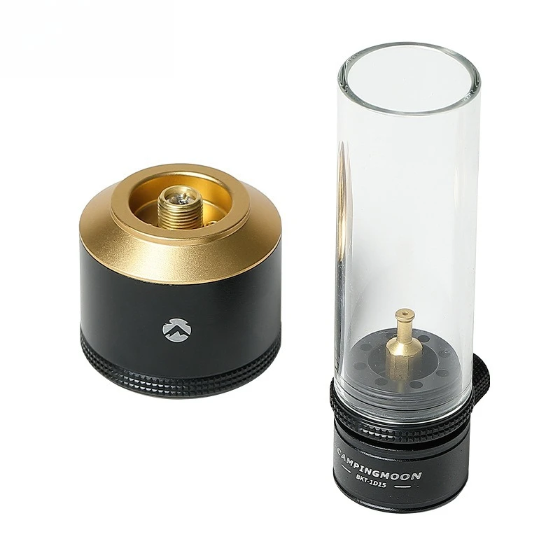Koman outdoor lighting butane coreless candle lamp, blackened aluminum alloy gas tank camping barbecue ambient light