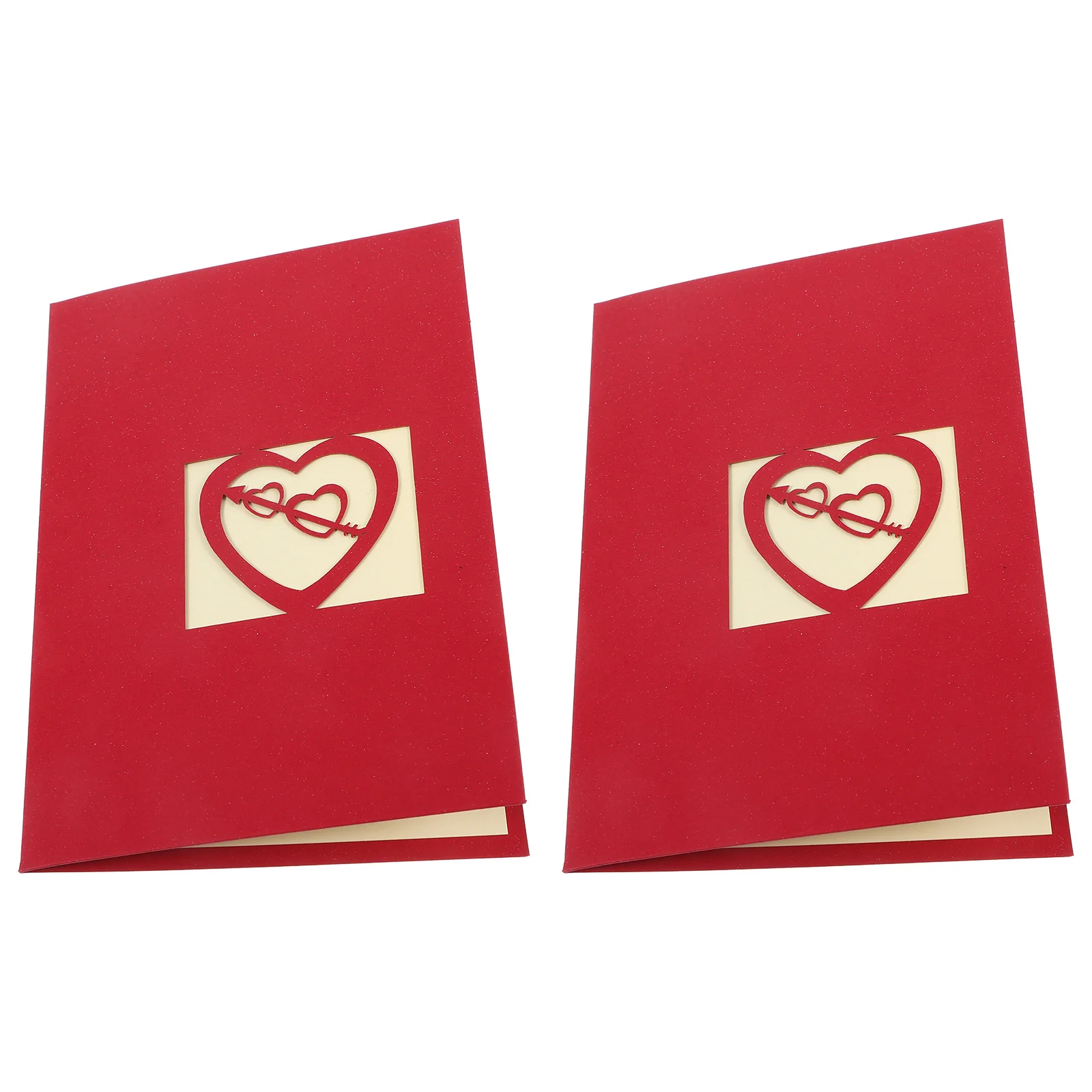 

2Pcs Romantic 3D Heart Greeting Cards Wedding Invitation Paper Craft Blessing Card for Valentine's Day Gift Wedding 3D Cards