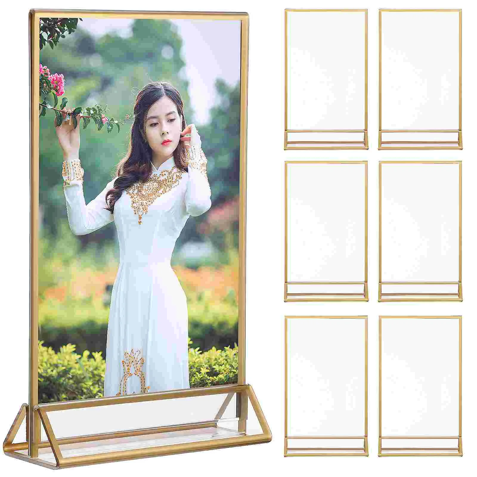 6 Pcs Display Stand Paper Holder Transparent Sign Acrylic For Table Storage Box