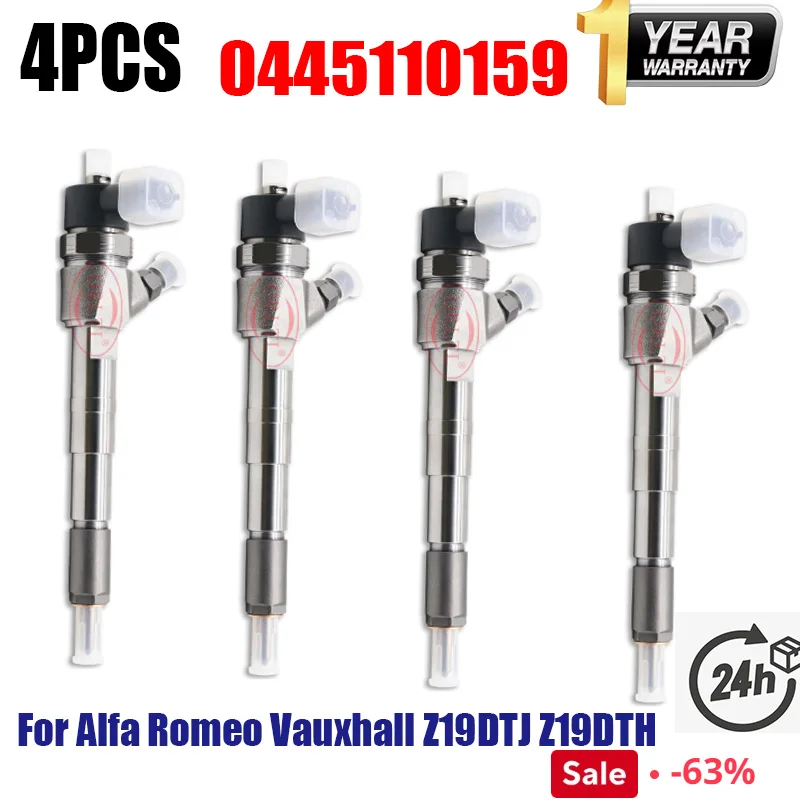 4PCS 0445110159 5519279 NEW Genuine Fuel Injector 0 445 110 159 for Alfa Romeo Vauxhall Z19DTJ Z19DTH