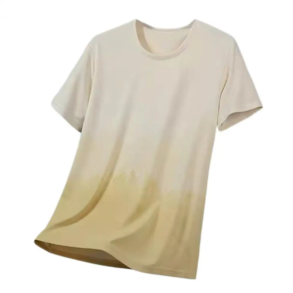 Men Tops Printing O-Neck Short Sleeve Tee Shirt Loose Fit Thin Breathable Pullover Tops Summer Outdoor Sport T-shirt Daily Wear