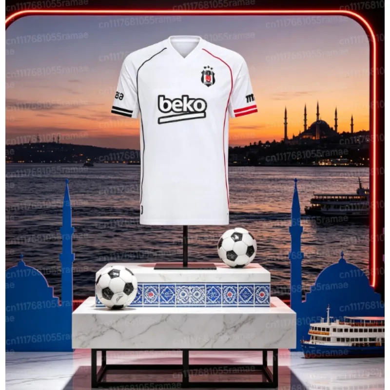 2026-2027 Saison Besiktas Fußball-Fan-Trainings-Kurzarmshirt 3D-Druck Atmungsaktiv Schnelltrocknend Sport-Familien-Top T-Shirt