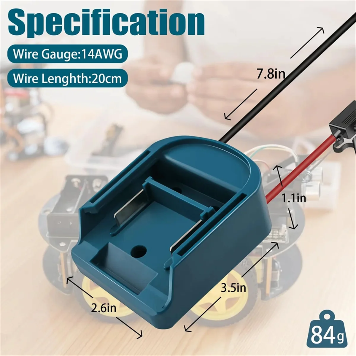 AA25 External Battery Adapter Converter for 14V/18V Battery DIY Power Tool Box Accessories Kit Electric Extension