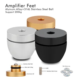 4Pcs Amplifier Feet Stand Ball Beads Aluminum Stainless Steel Isolation Speaker Feet Audio Shock Absorber Subwoofer Legs 33Ã30mm