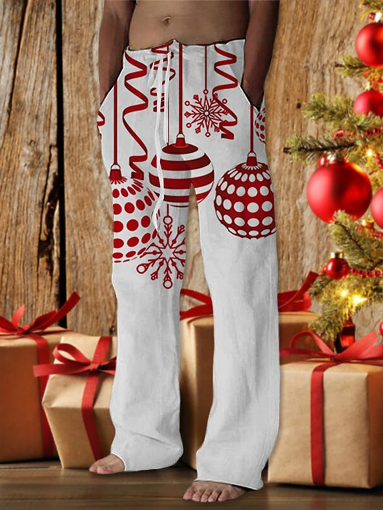 

Harajuku Street Fashion Trend Men's Trousers, 2025 Autumn New Christmas Men's Casual Trousers, Holiday Style Casual Trousers