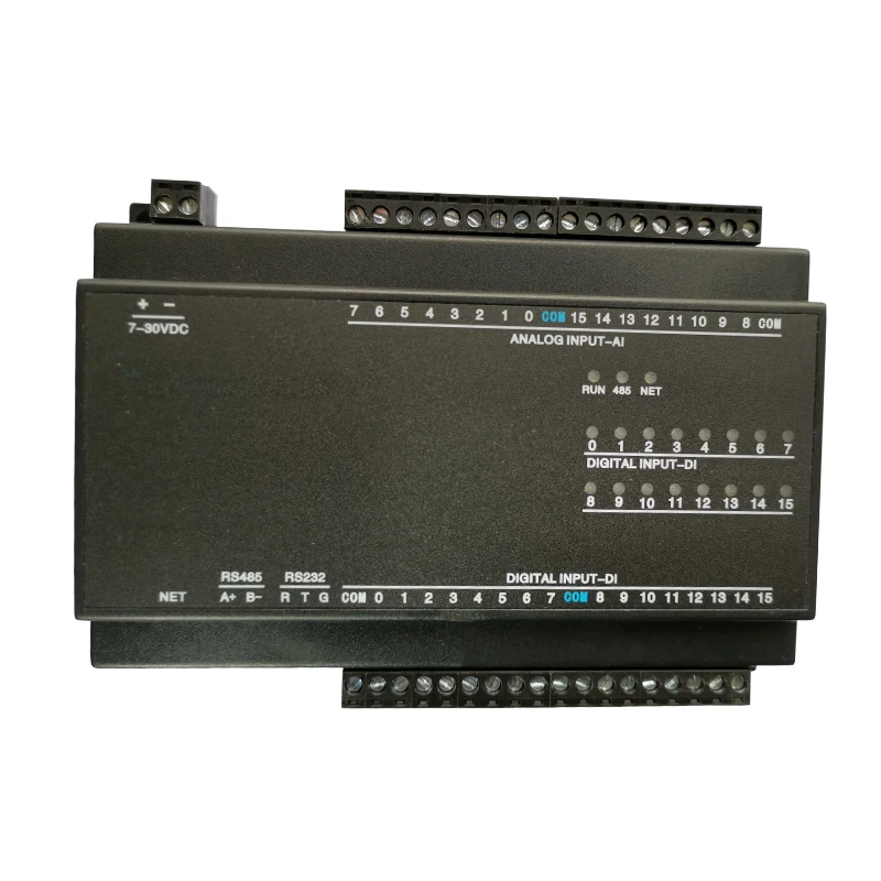 16 AI 16 DI Analog Digital Input 232 485 Ethernet LAN RJ45 Modbus RTU TCP IP DIN Rail Remote IO Controller I/O Module T-440