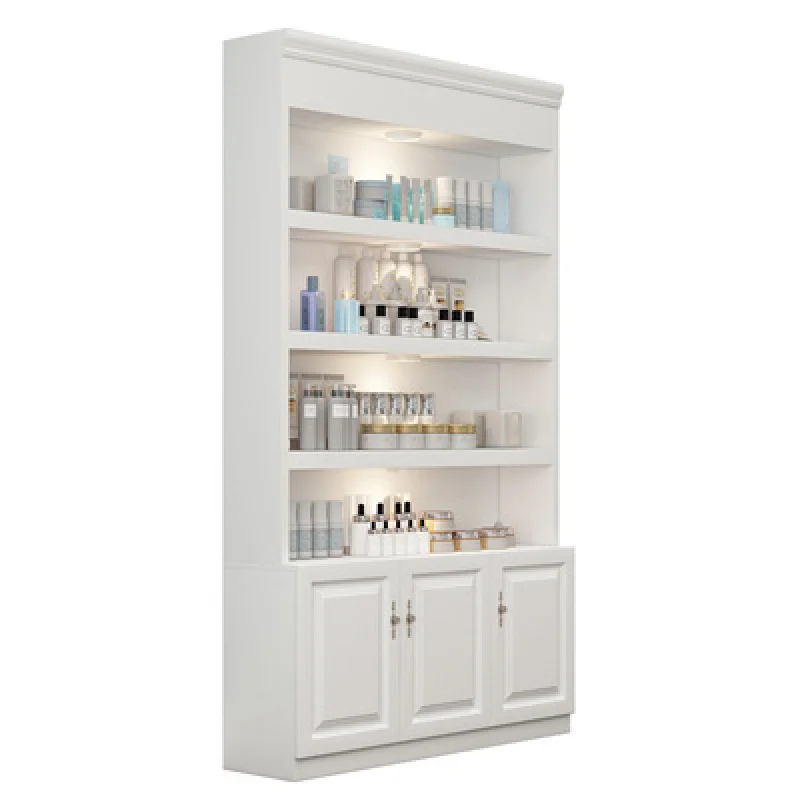 Custom. fashion modern cosmetic store MDF panel display cabinet