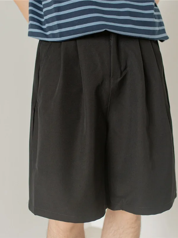 

Casual Ice Silk Men's ort Pants Summer Thin Straight Tube Loose Breathable West Pants ort Length Youth Trend Large Size