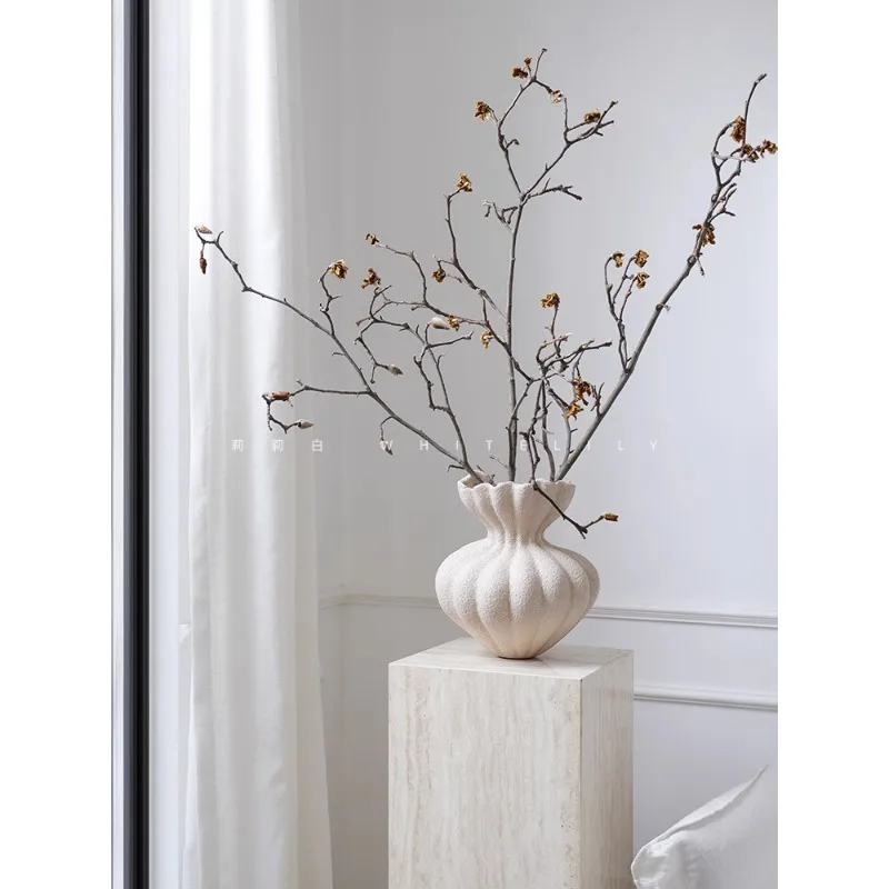 

Lily white French vase, white high-quality ornaments, dining table, home, antique, retro art, flowers