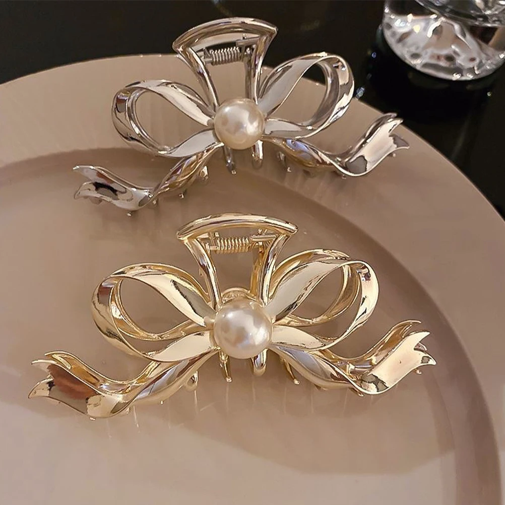 

Golden Hair Claw Clips Large Thick Accessories Updo Clamps Smooth Surface Easy Practical Hair Styling Tools