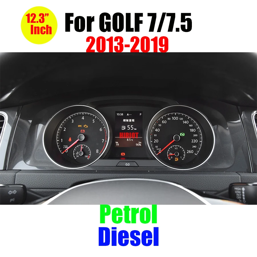 12.3 ''Digitale Virtuele Cockpit Instrumentenpaneel Voor VW Golf 6 7 Passat CC B7 B8 T6 Tiguan Scirocco Jetta Sharan LCD Snelheidsmeter