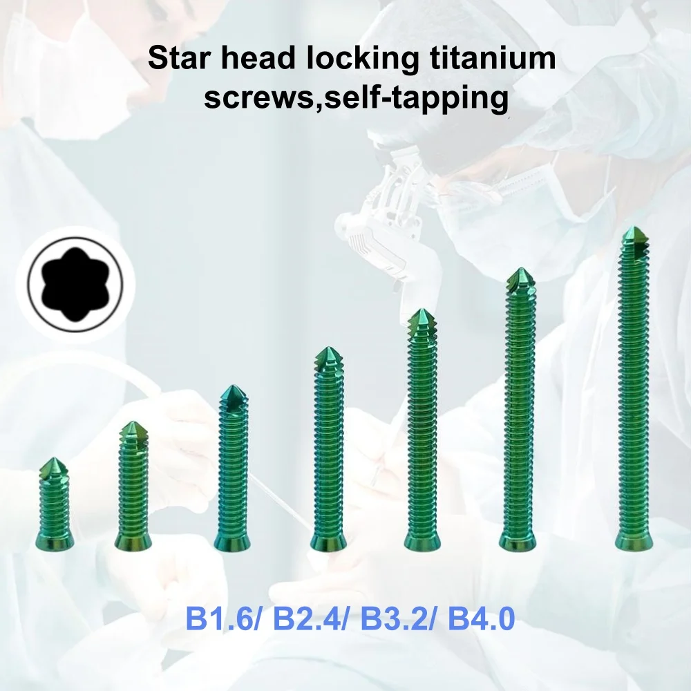 VKTIMALL Titanium Locking Screw Veterinary B1.6-B4.0 Bone Screw for Orthopedic Implant Trauma Plates
