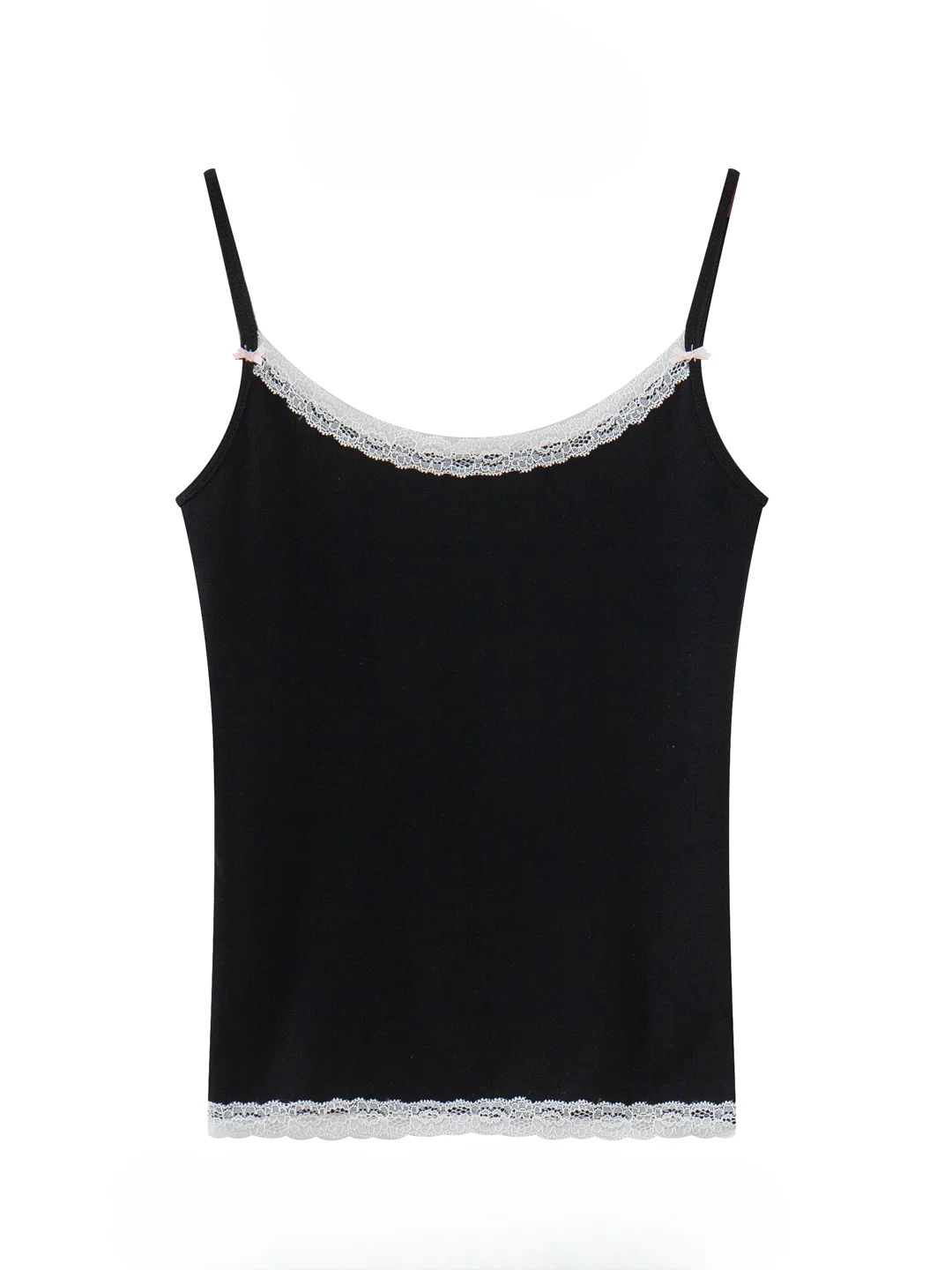 Woman Lace Trim Bow Tank Top 2024 Summer Sleeveless Cotton Slim Cropped Camis American Vintage Streetwear Sweet Y2k Crop Tops