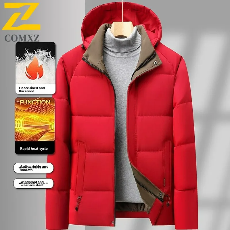 

Premium Men Padded Jacket Thickened Commute Office Cold Resistant Quilted Jackets Business Casual Lightweight Winter Men Parka