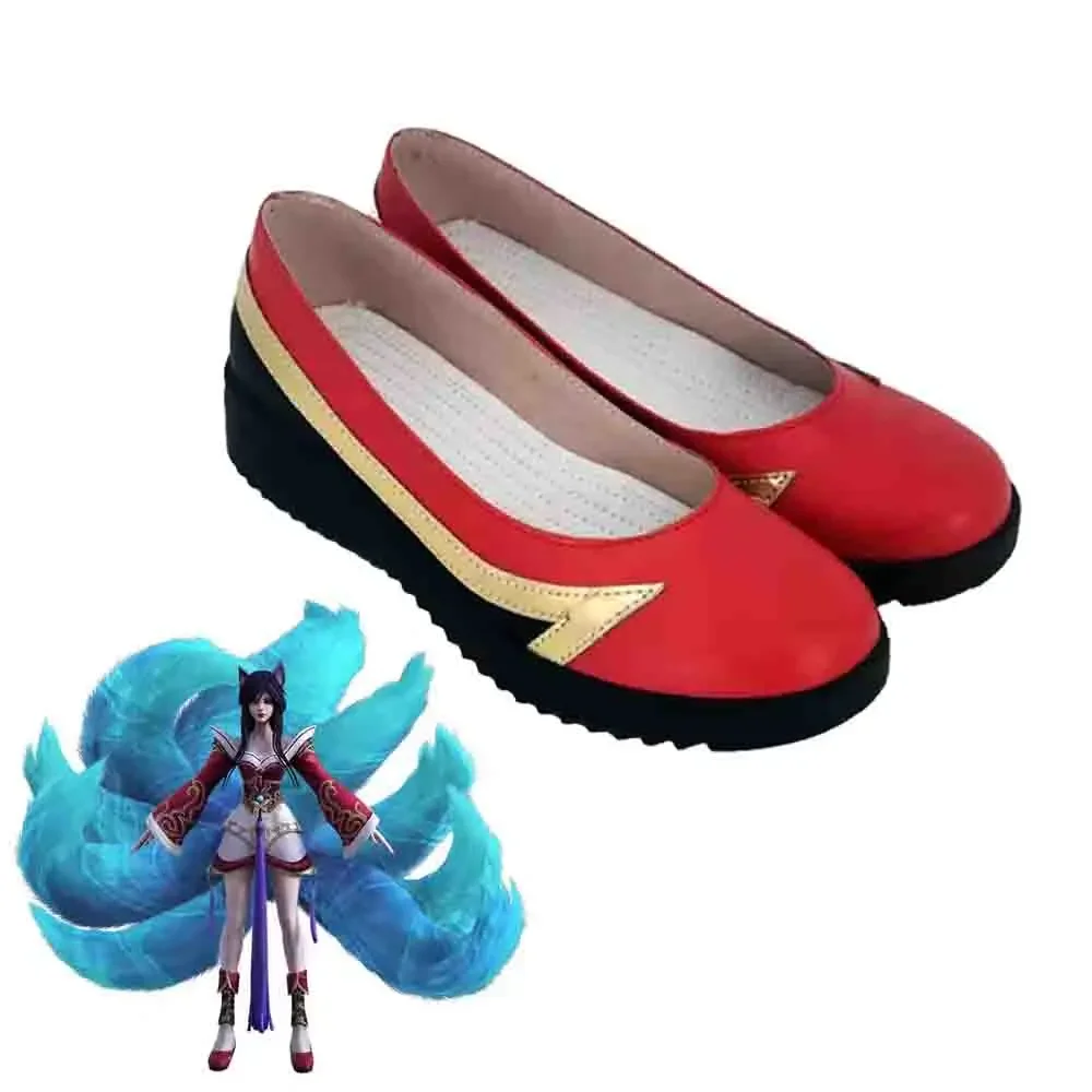 

LOL Ahri Cosplay Shoes Comic Anime Game League of Legends Ahri Red Boots Cosplay Costume Prop Shoes for Con Halloween Party