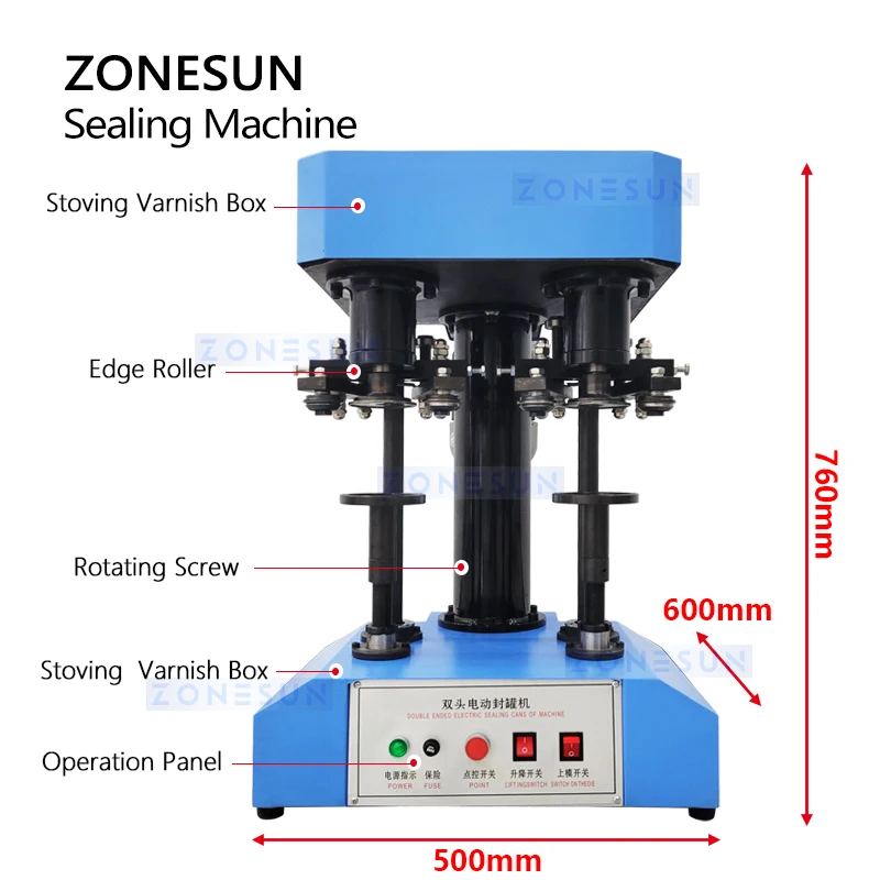 ZONESUN Beer Can Seamer Tin Can Sealer Double Seamer Bench Top Cannular Electric Can Sealing Equipment ZS-FK260